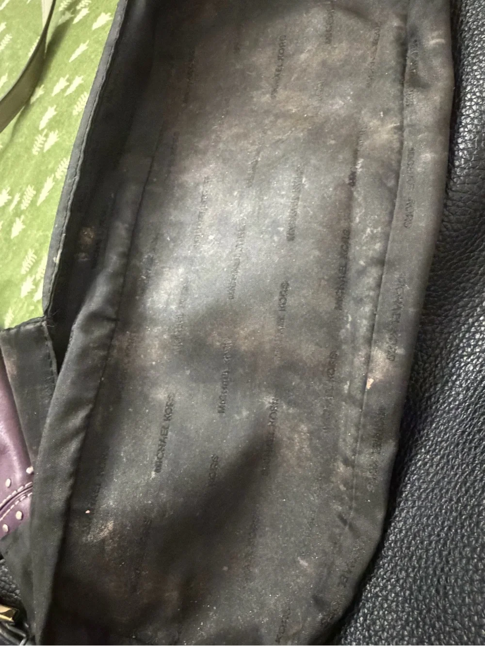 Michael Kors Black Pebbled Leather Hobo Shoulder Bag with Gold MK Charm